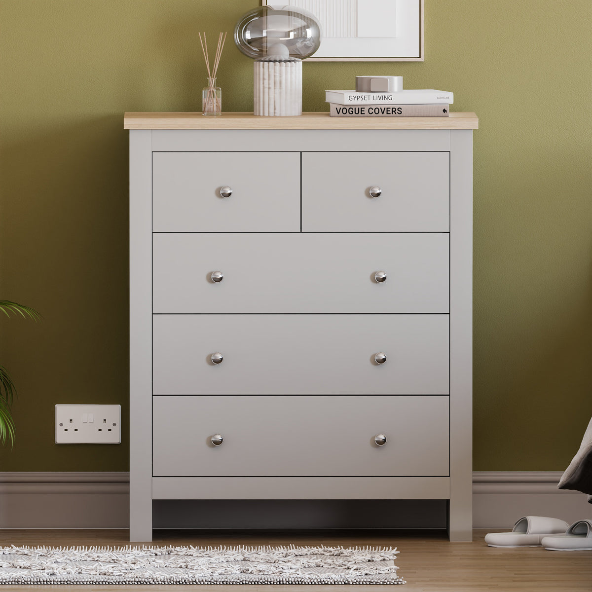 Arlington 5-Drawer Chest - Grey