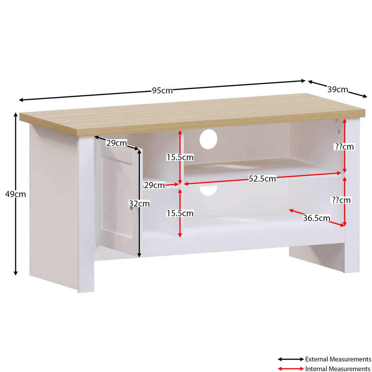 Arlington 1-Door TV Unit - White