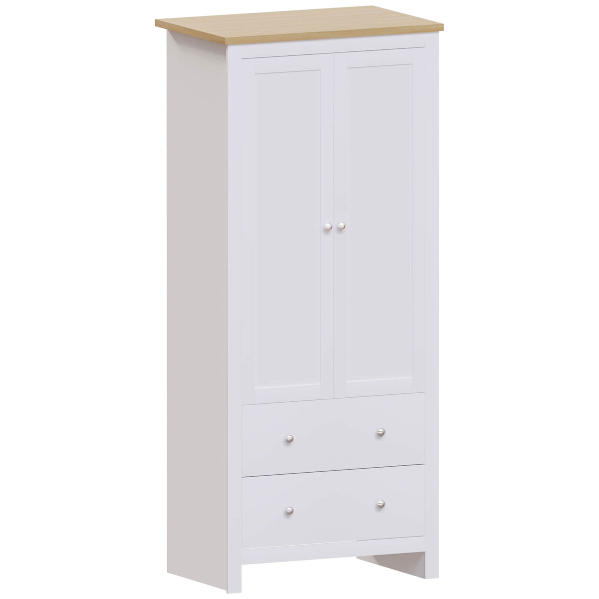 Arlington 2-Door 2-Drawer Wardrobe - White