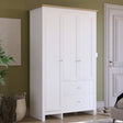 Arlington 3 Door 2 Drawer Wardrobe in White – Spacious Bedroom Clothes Storage
