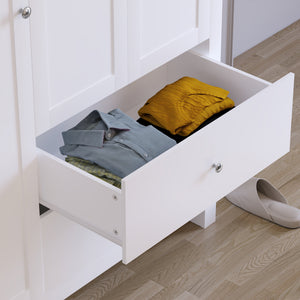 Arlington 3-Door 2-Drawer Wardrobe - White