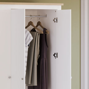 Arlington 3-Door 2-Drawer Wardrobe - White