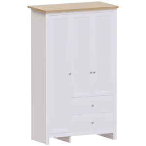 Arlington 3-Door 2-Drawer Wardrobe - White