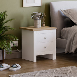 Arlington 2-Drawer Bedside Chest - White
