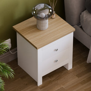 Arlington 2-Drawer Bedside Chest - White