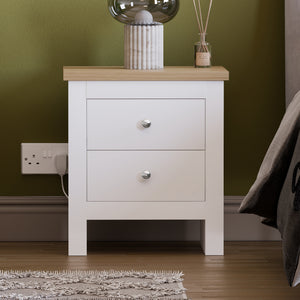 Arlington 2-Drawer Bedside Chest - White