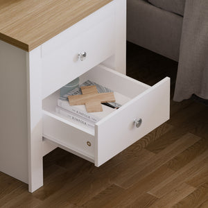 Arlington 2-Drawer Bedside Chest - White