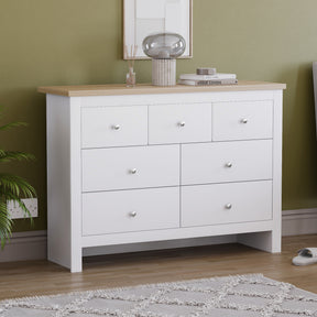 Arlington 7 Drawer Chest of Drawers in White – Spacious Bedroom Storage Unit
