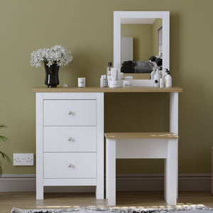 Arlington 3-Drawer Dressing Table Set - White