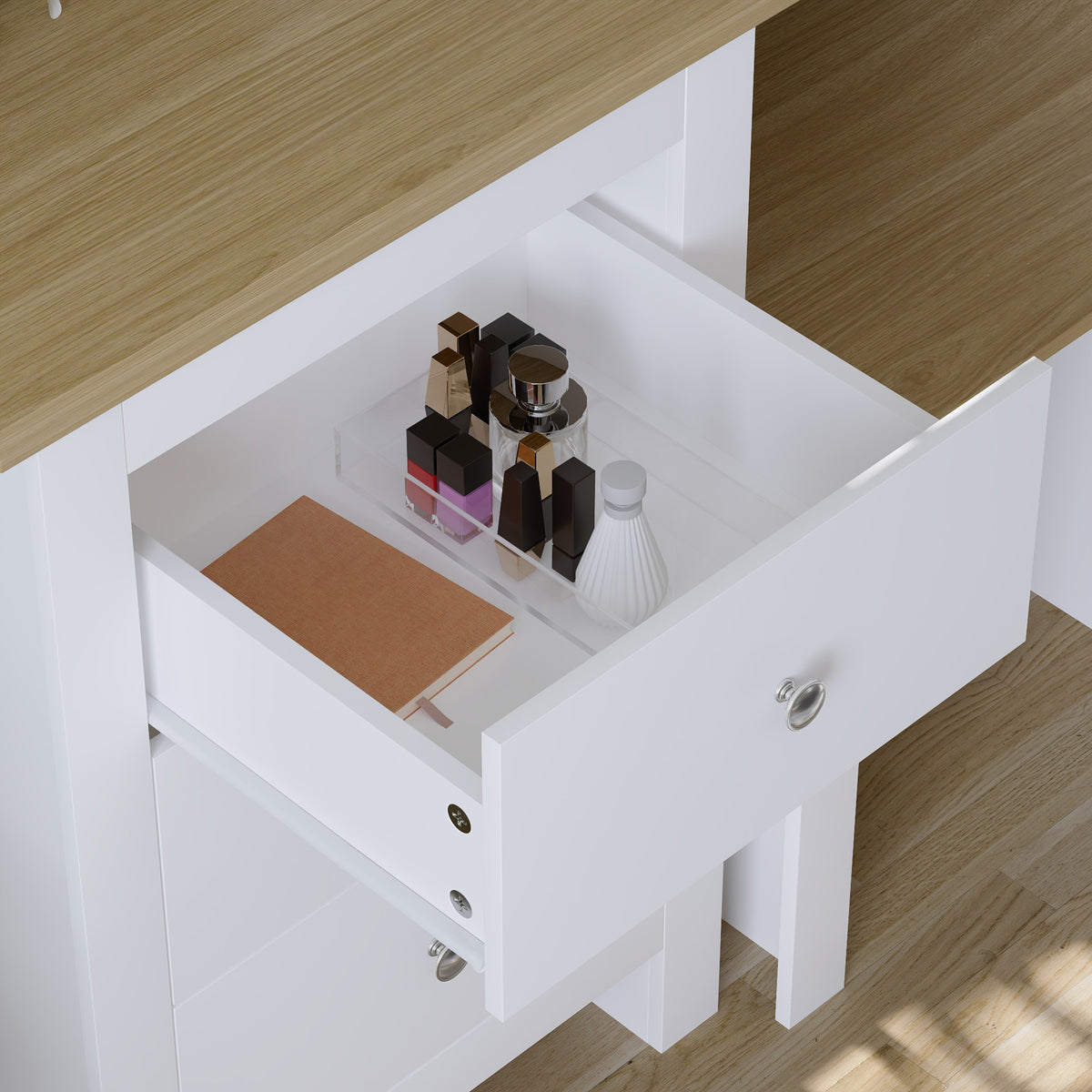 Arlington 3-Drawer Dressing Table Set - White