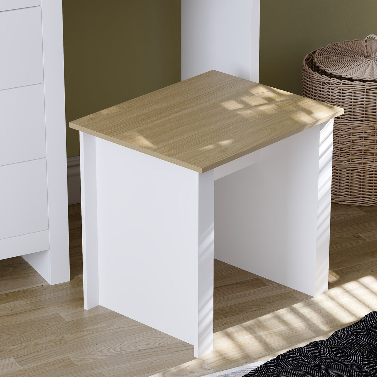 Arlington 3-Drawer Dressing Table Set - White
