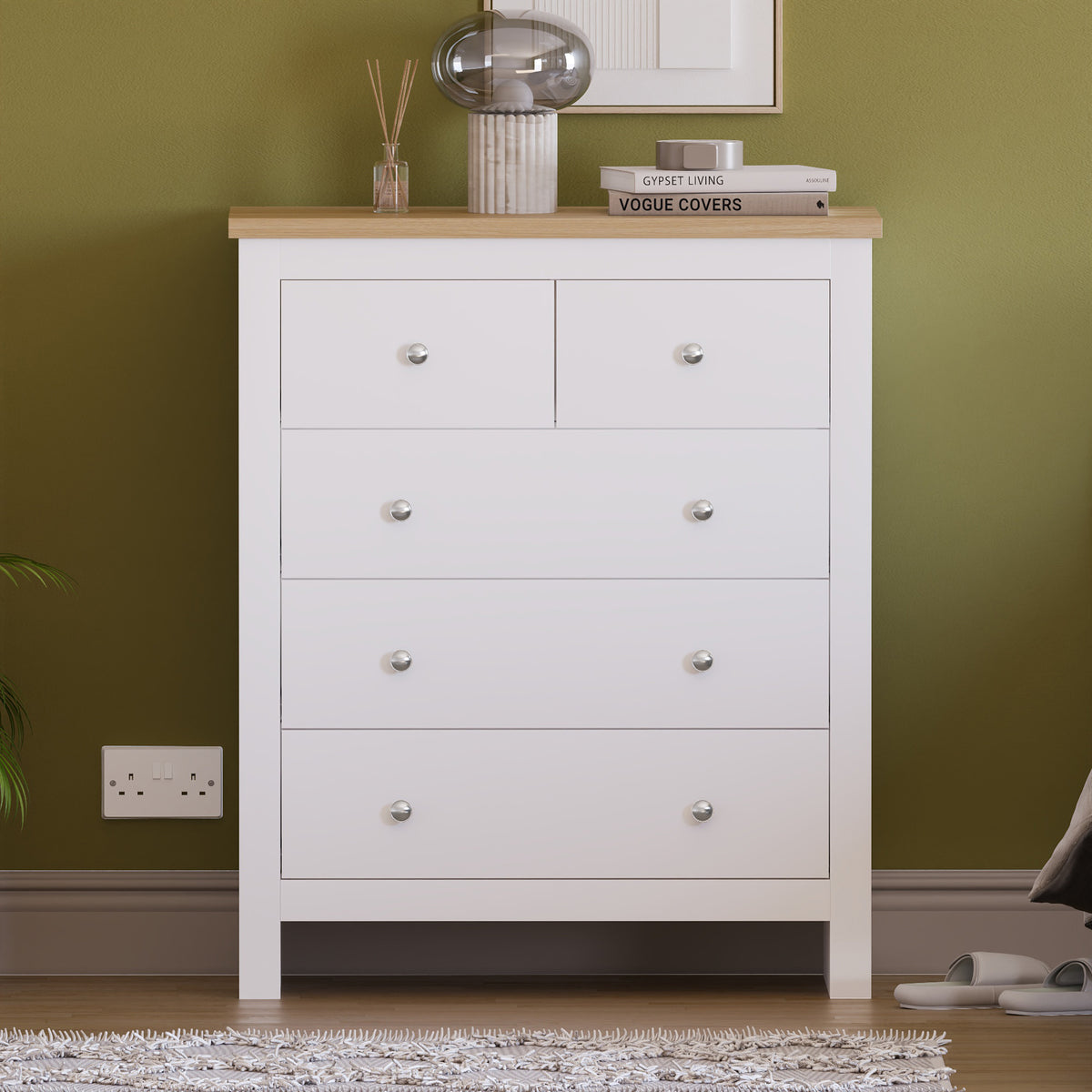 Arlington 5-Drawer Chest - White