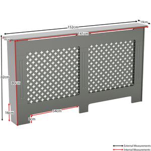 Oxford Radiator Cover - Grey, Large, Modern Design
