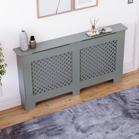 Oxford Radiator Cover - Grey, Large, Modern Design
