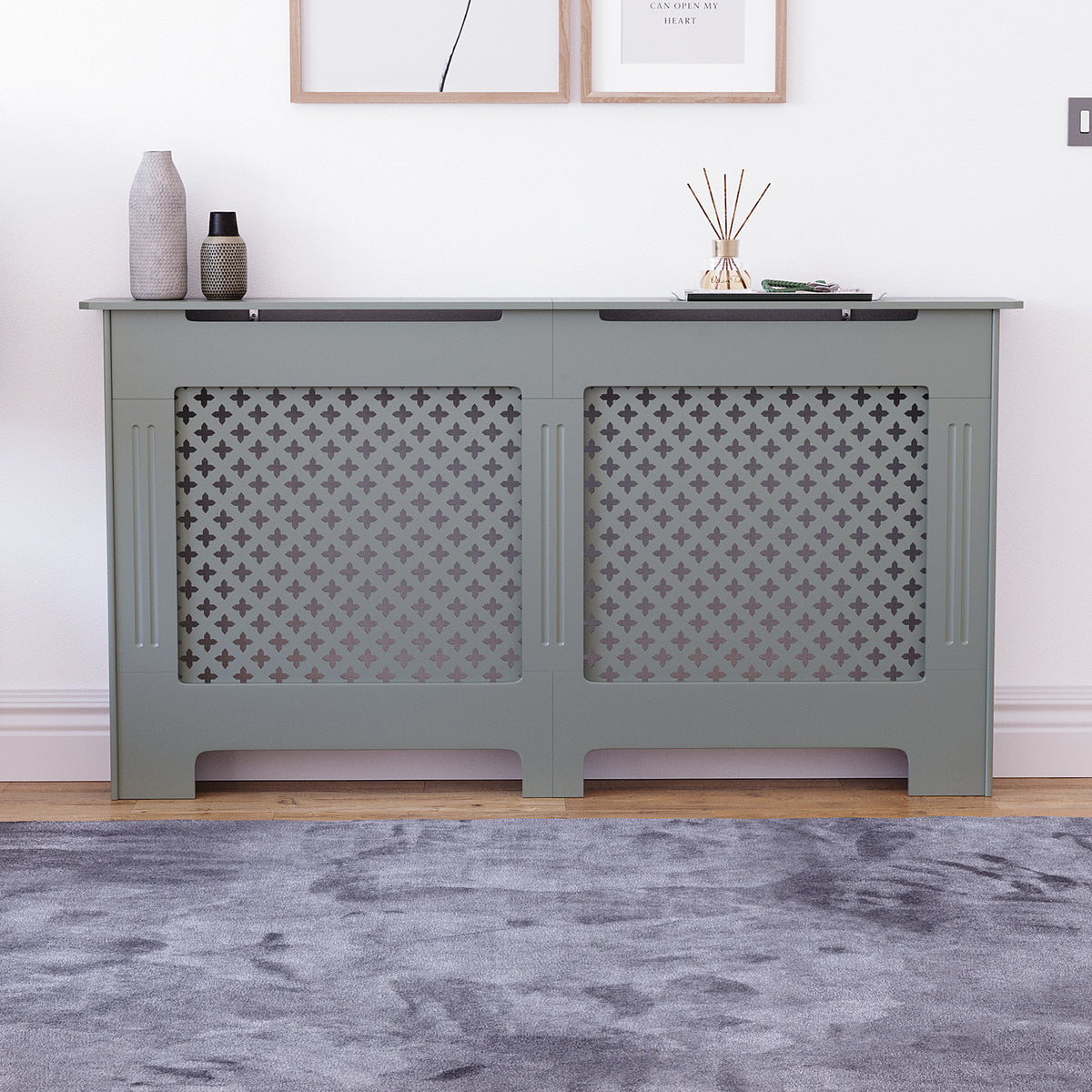Oxford Radiator Cover - Grey, Large, Modern Design
