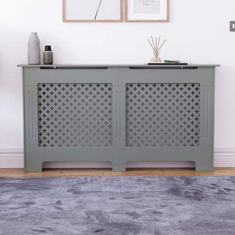 Oxford Radiator Cover - Grey, Large, Modern Design
