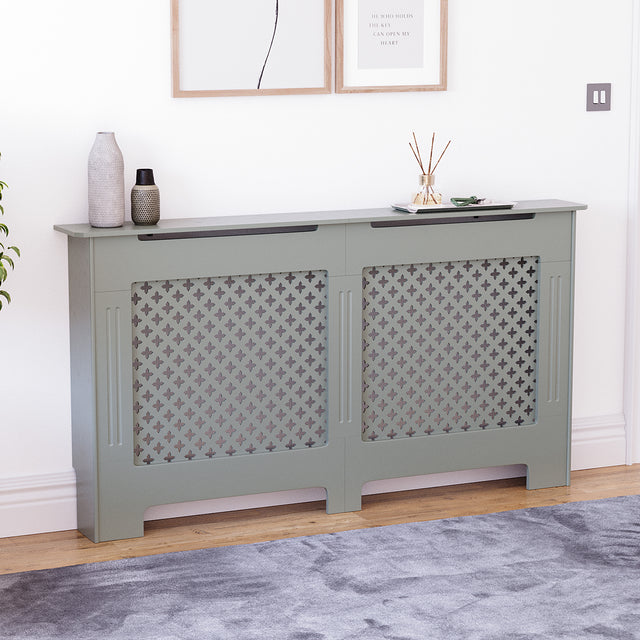 Oxford Radiator Cover - Grey, Large, Modern Design
