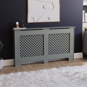 Oxford Radiator Cover - Grey, Large, Modern Design
