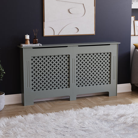 Oxford Radiator Cover - Grey, Large, Modern Design
