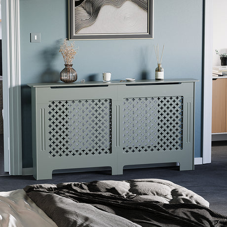 Oxford Radiator Cover - Grey, Large, Modern Design
