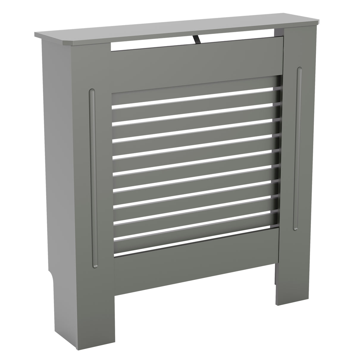Milton Radiator Cover - Grey, Small, Horizontal Grille Design
