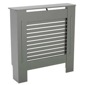 Milton Radiator Cover - Grey, Small, Horizontal Grille Design
