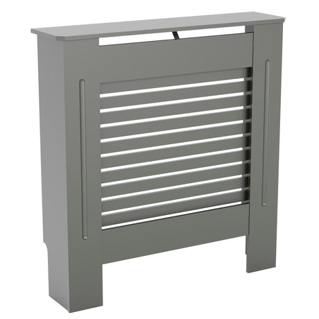 Milton Radiator Cover - Grey, Small, Horizontal Grille Design
