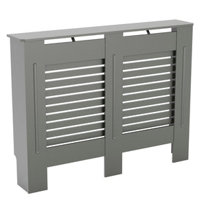 Milton Radiator Cover - Grey, Medium, Horizontal Grille Design
