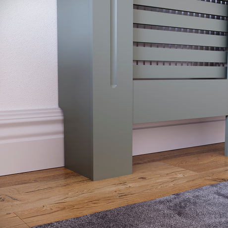 Milton Radiator Cover - Grey, Medium, Horizontal Grille Design
