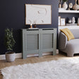 Milton Radiator Cover - Grey, Medium, Horizontal Grille Design
