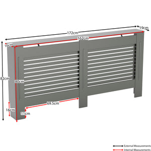 Milton Radiator Cover - Grey, Extra Large