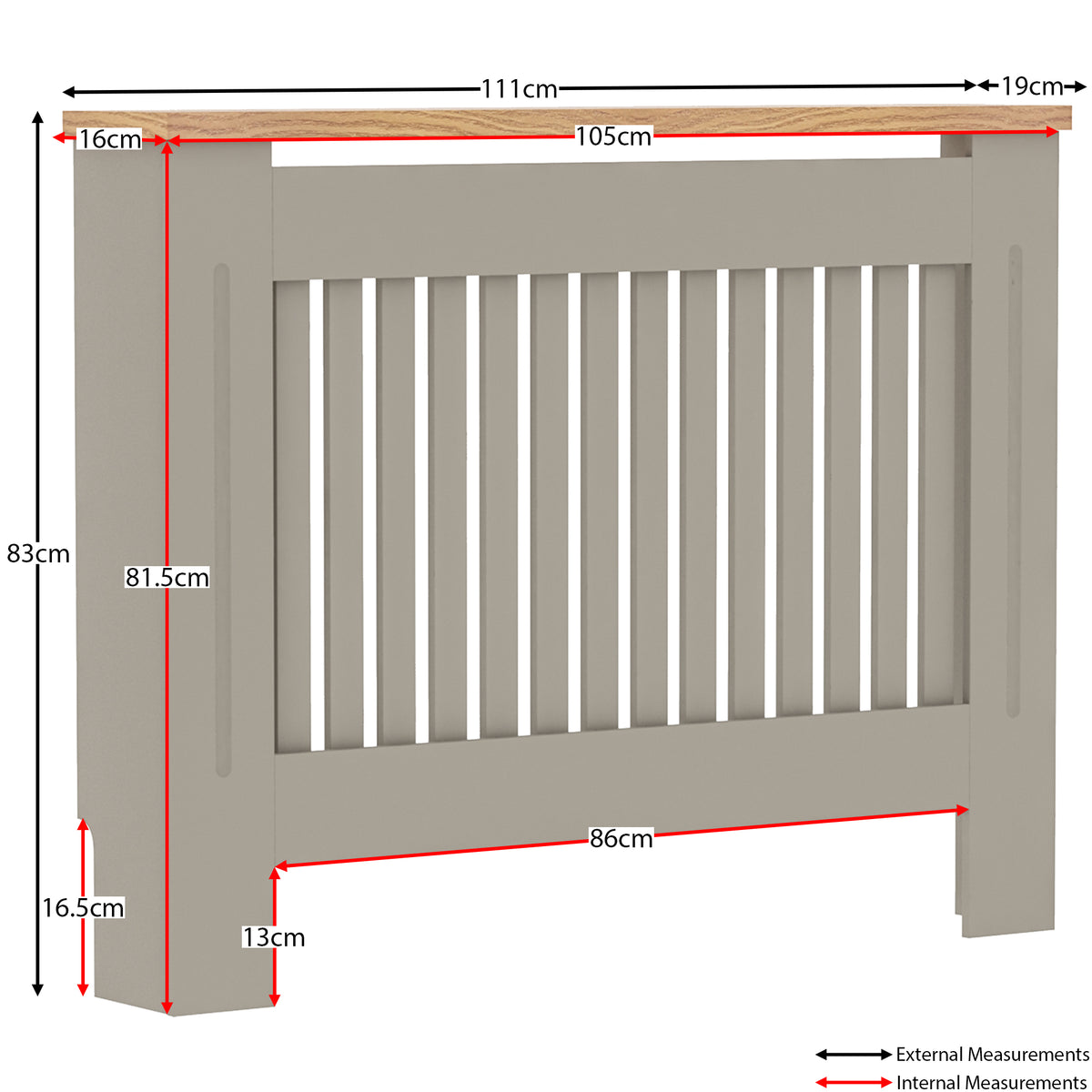 Arlington Radiator Cover - Grey, Medium