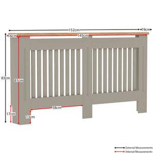 Arlington Radiator Cover - Grey, Large