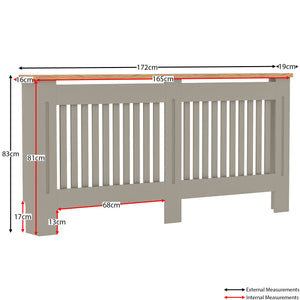 Arlington Radiator Cover - Grey, Extra Large