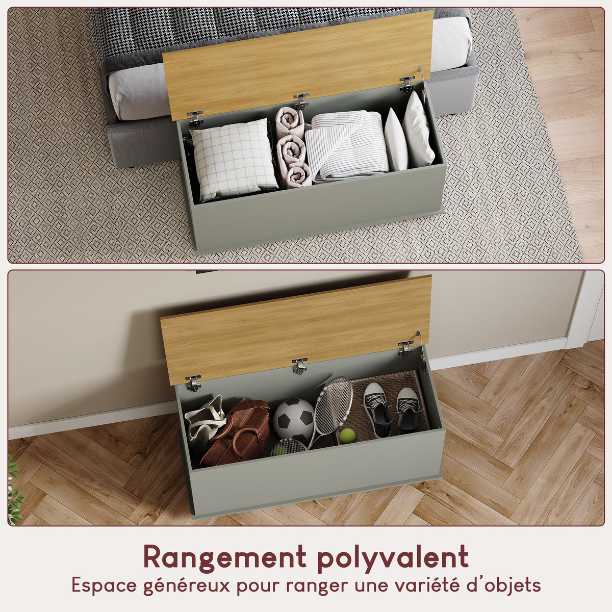 Arlington Storage Ottoman, Grey