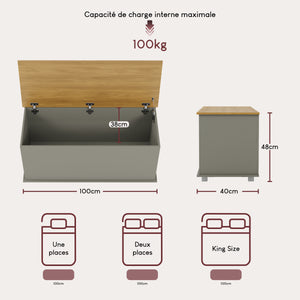 Arlington Storage Ottoman, Grey