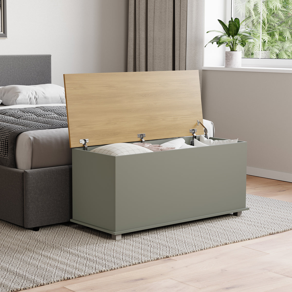 Arlington Storage Ottoman, Grey