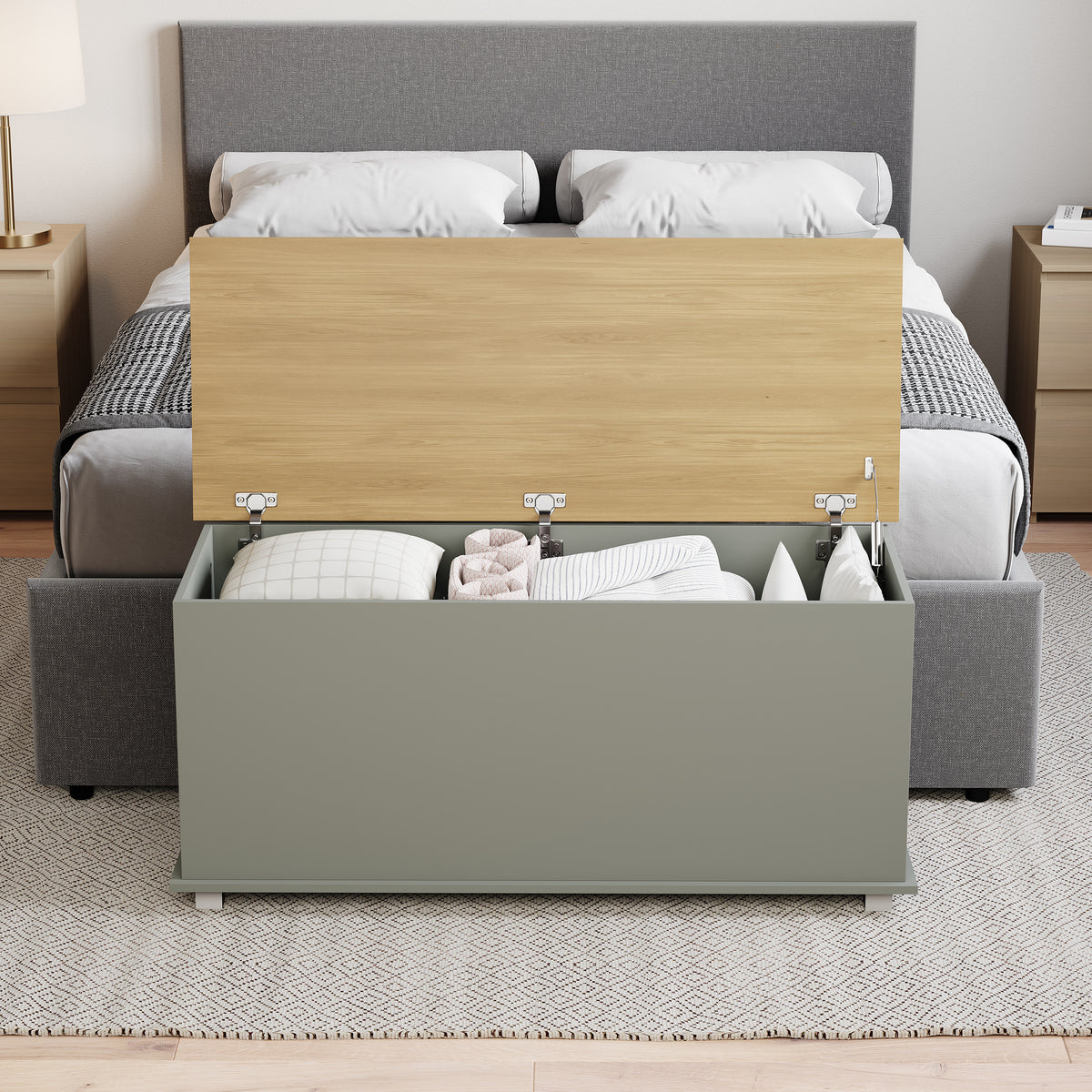 Arlington Storage Ottoman, Grey