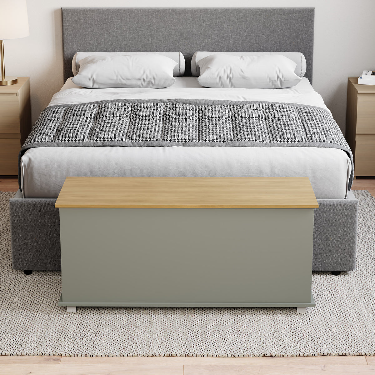 Arlington Storage Ottoman, Grey