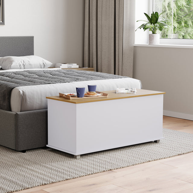 Arlington Storage Ottoman, White