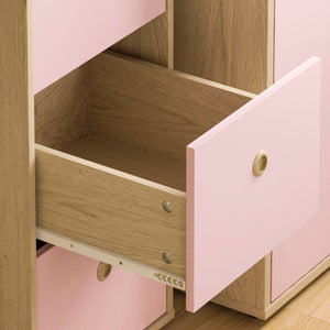 Neptune 3-Drawer Desk - Pink & Oak