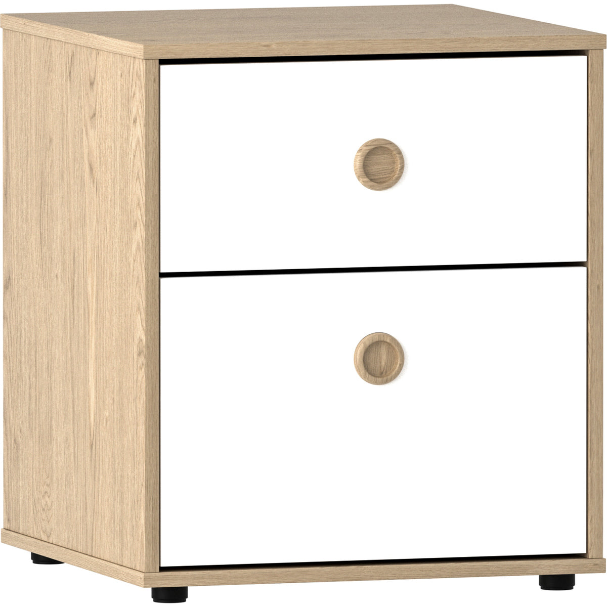Neptune 2-Drawer Bedside Table - White & Oak