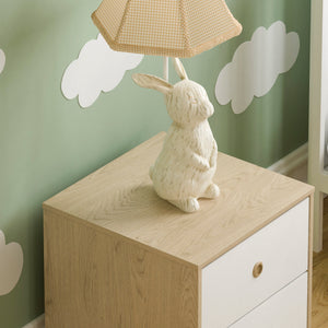 Neptune 2-Drawer Bedside Table - White & Oak