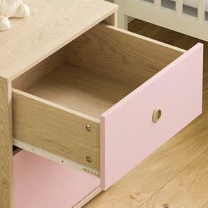 Neptune 2-Drawer Bedside Table - Pink & Oak