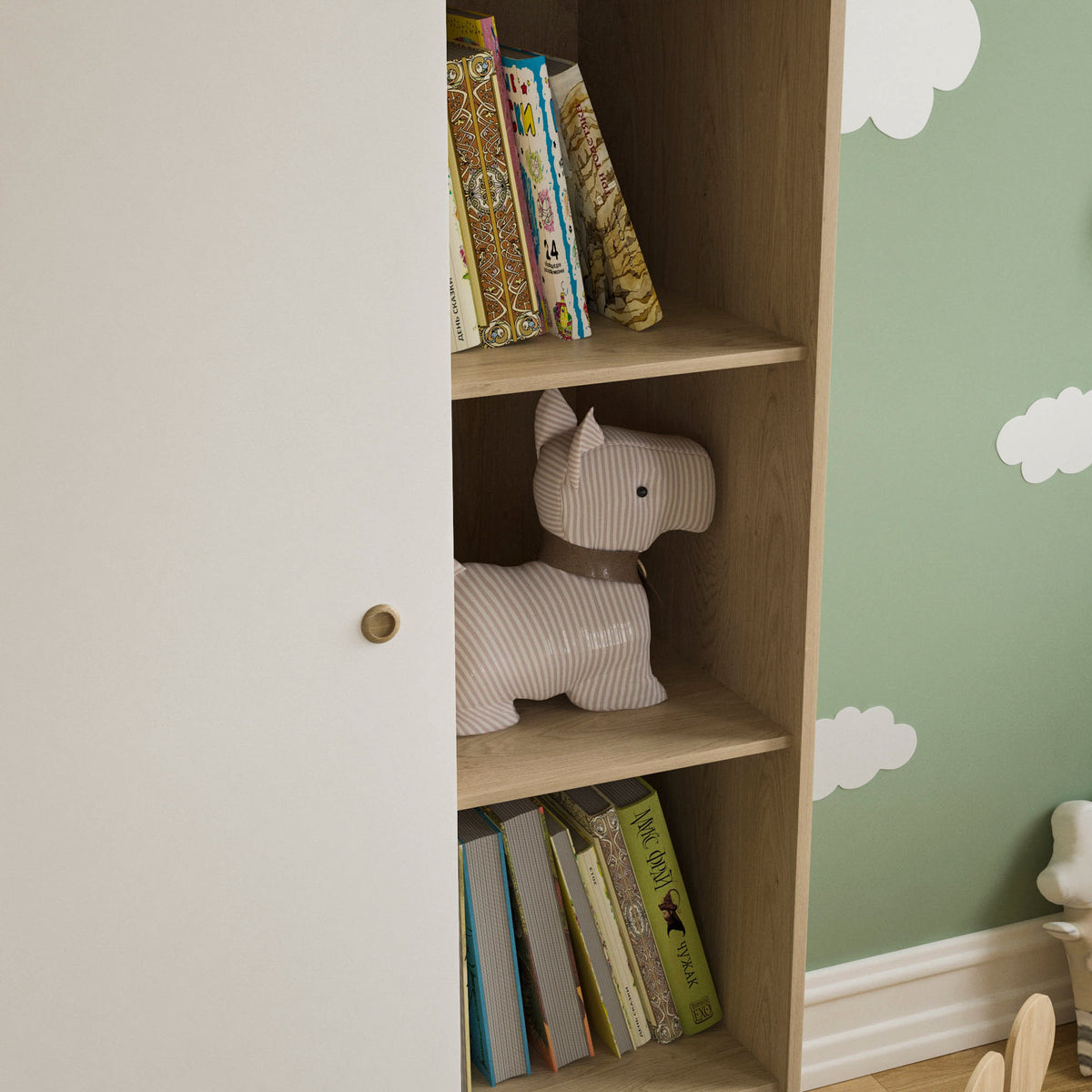 Neptune 1-Door Wardrobe - White & Oak