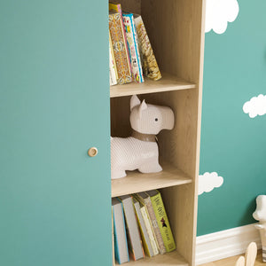 Neptune 1-Door Wardrobe - Green & Oak