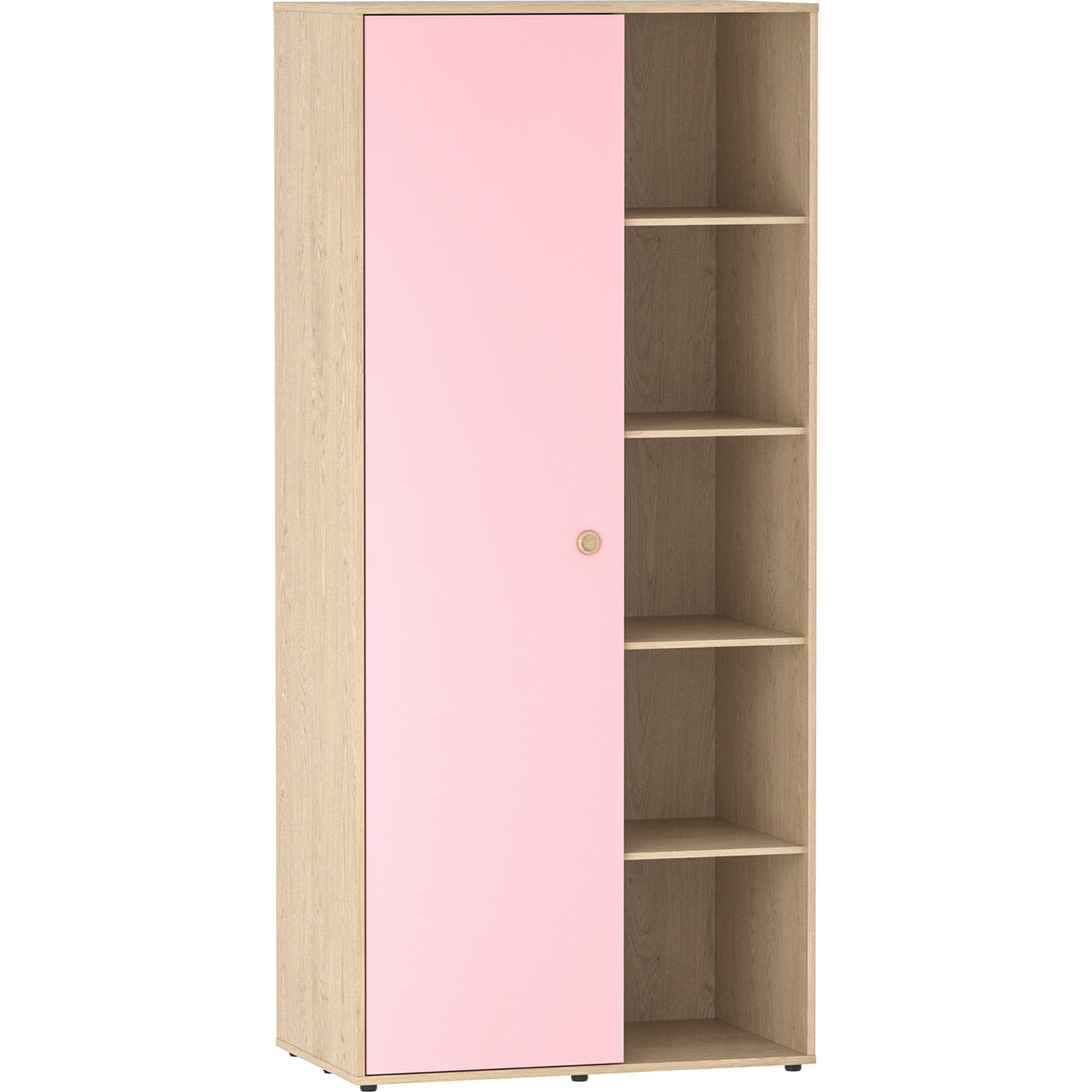 Neptune 1-Door Wardrobe - Pink & Oak