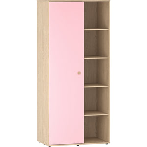 Neptune 1-Door Wardrobe - Pink & Oak