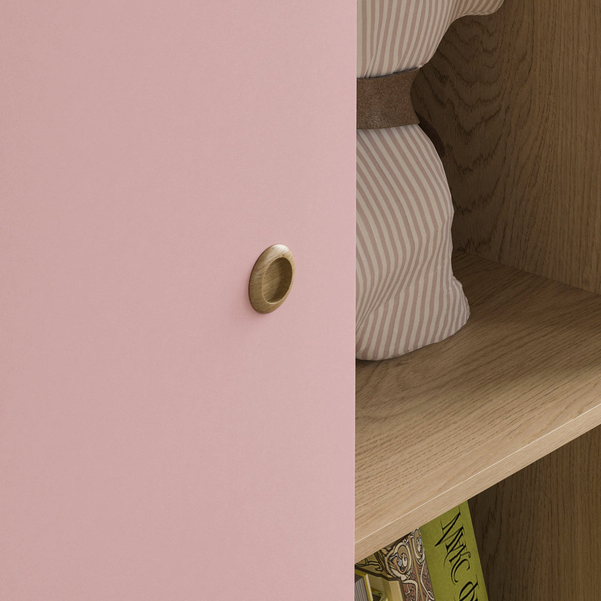 Neptune 1-Door Wardrobe - Pink & Oak