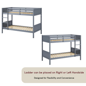 Gemini Detachable Wooden Bunk Bed - Grey